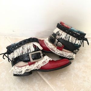 Sz 7 Red Roper  Cowgirl Boots Red Ankle Boots